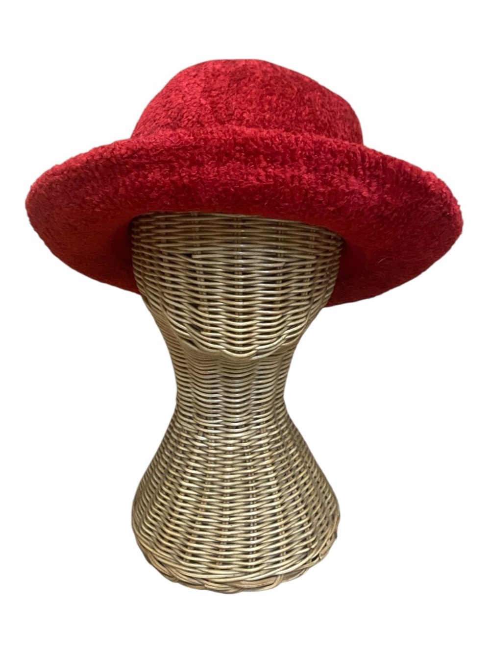 Liz Claiborne Womens Vintage Red Knit Floppy Bowler Hat 90s